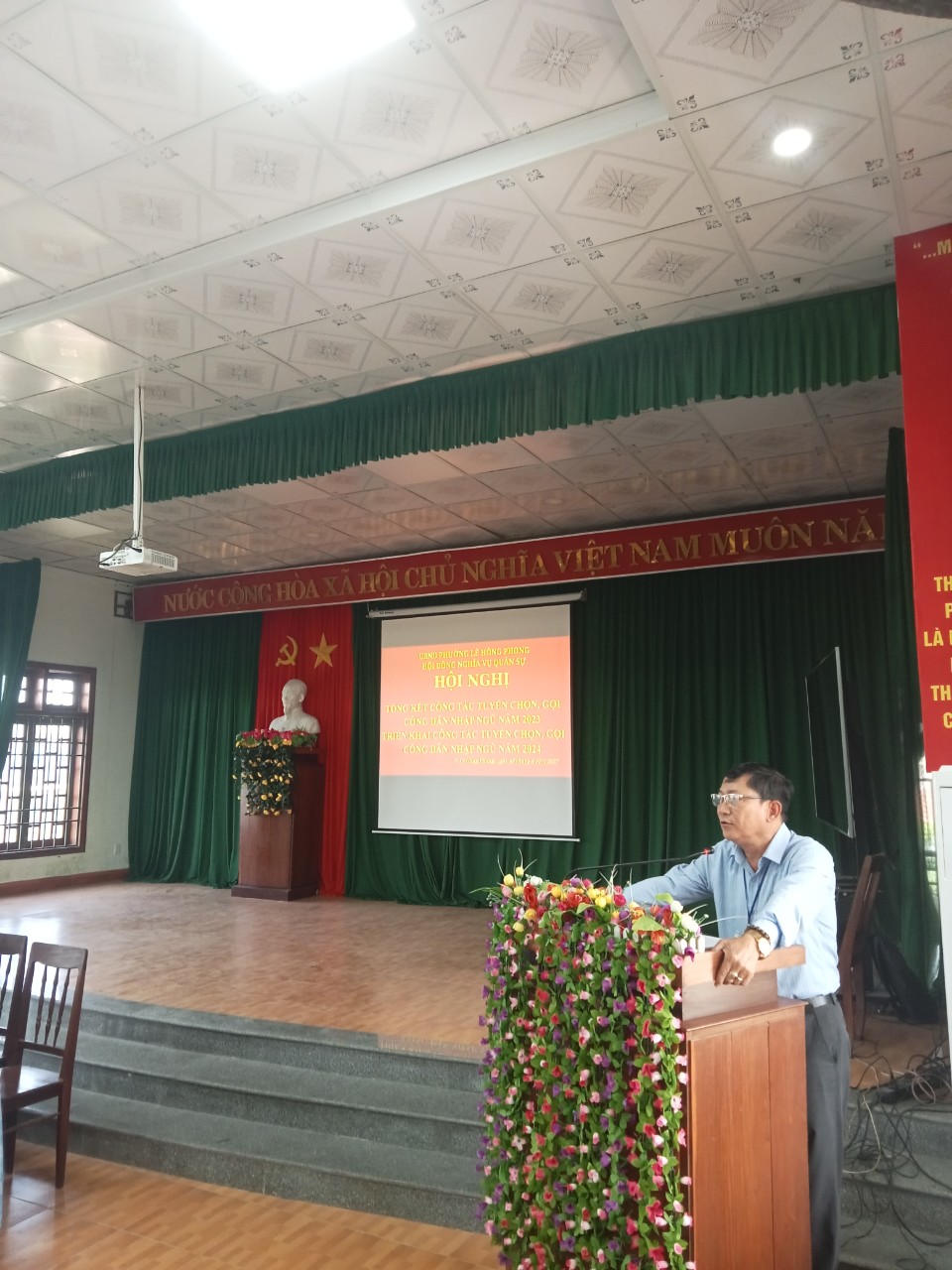 HĐNVQS phường Lê Hồng Phong tổ chức Hội nghị công tác tổng kết tuyển chọn, gọi công dân nhập ngũ năm 2023 và triển khai công tác tuyển chọn, gọi công dân nhập ngũ năm 2024