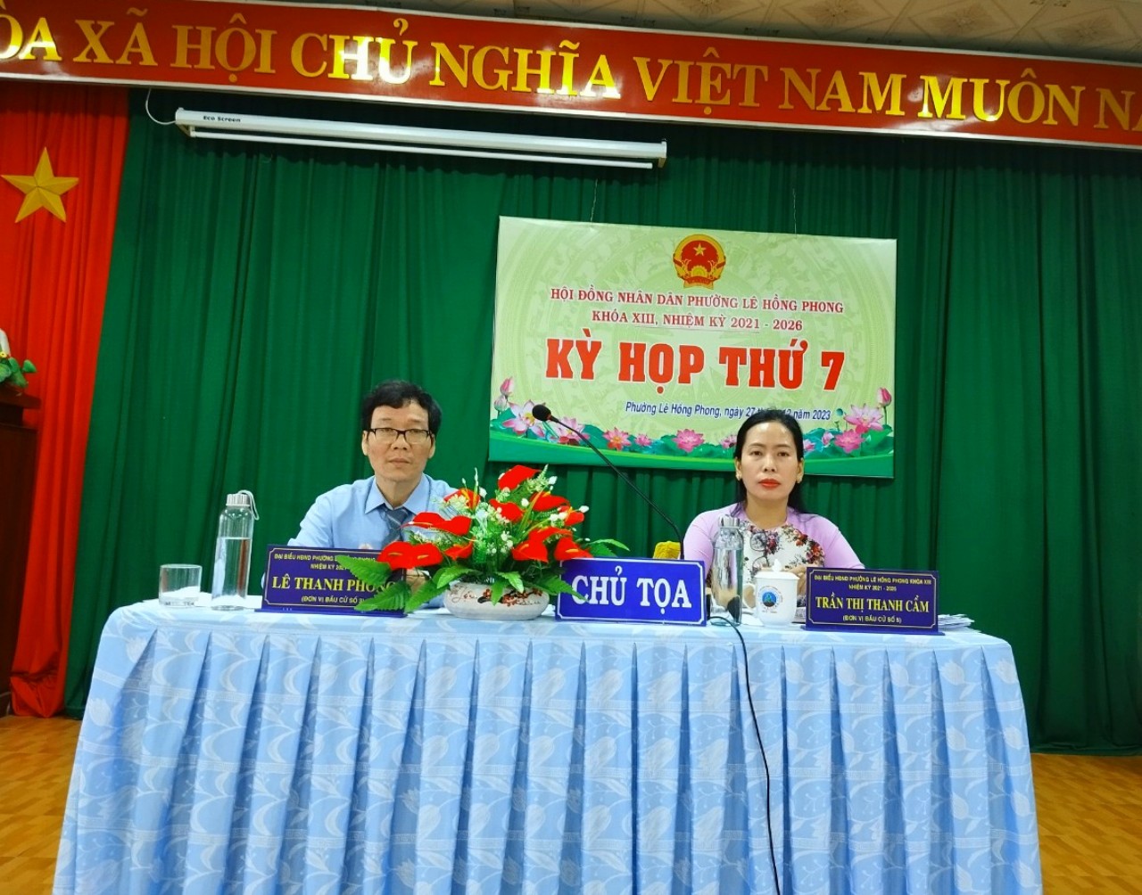 HĐND phường Lê Hồng Phong tổ chức kỳ họp thứ 7 khóa XIII, nhiệm kỳ 2021 - 2026